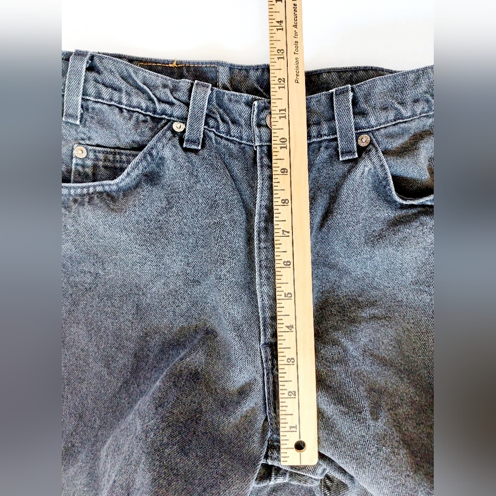 Black Denim Levi 553 Relaxed Fit Straight Leg‎ 34/29 Jeans Vintage 90s - Picture 8 of 9